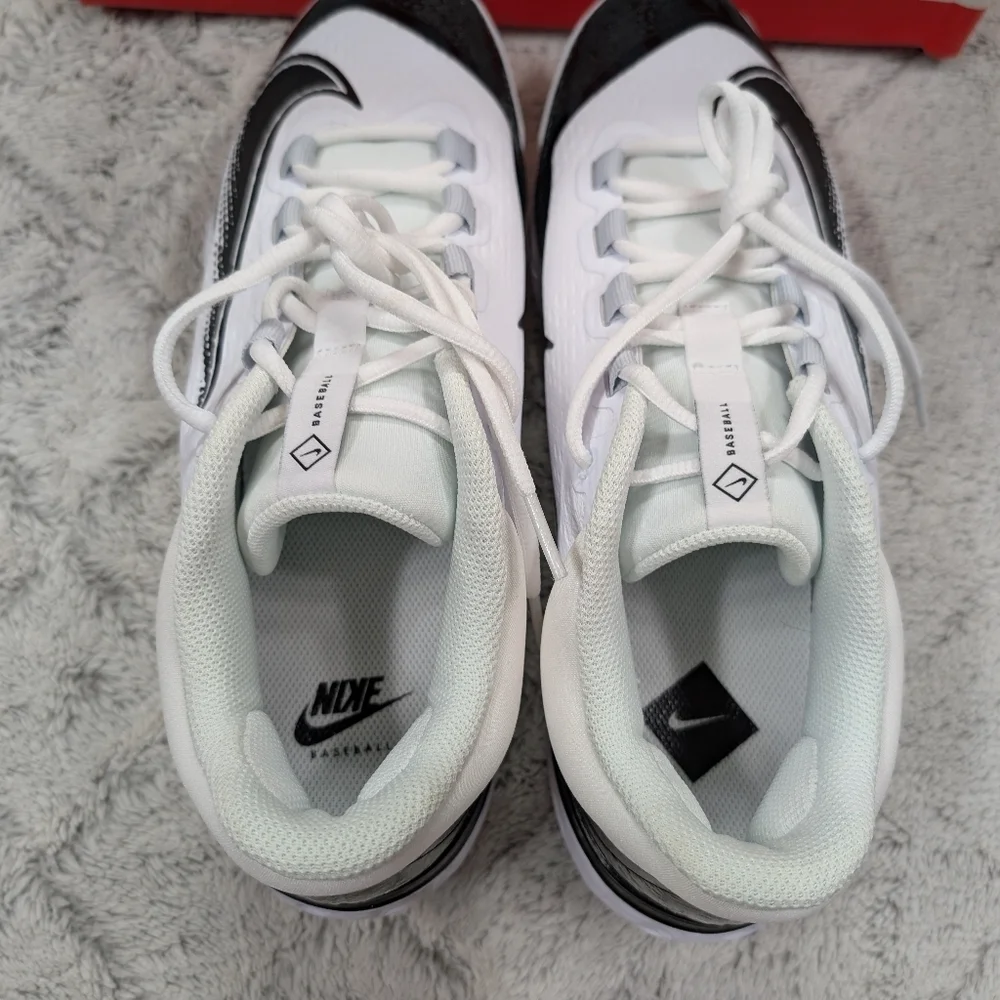 Nike Alpha Huarache Elite 4 Low MCS Baseball Cleats 11.5 White Black FD6255-101